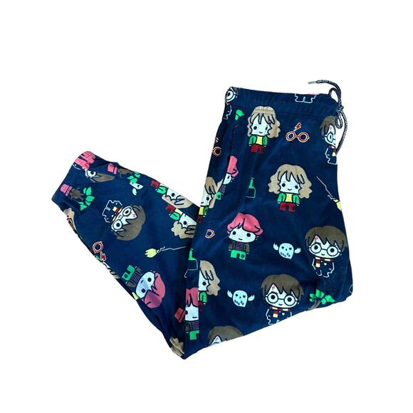 Harry Potter Funko Pop Plush Pajama Bottoms MEDIUM Joggers Harry Hedwig Blue - Picture 4 of 7